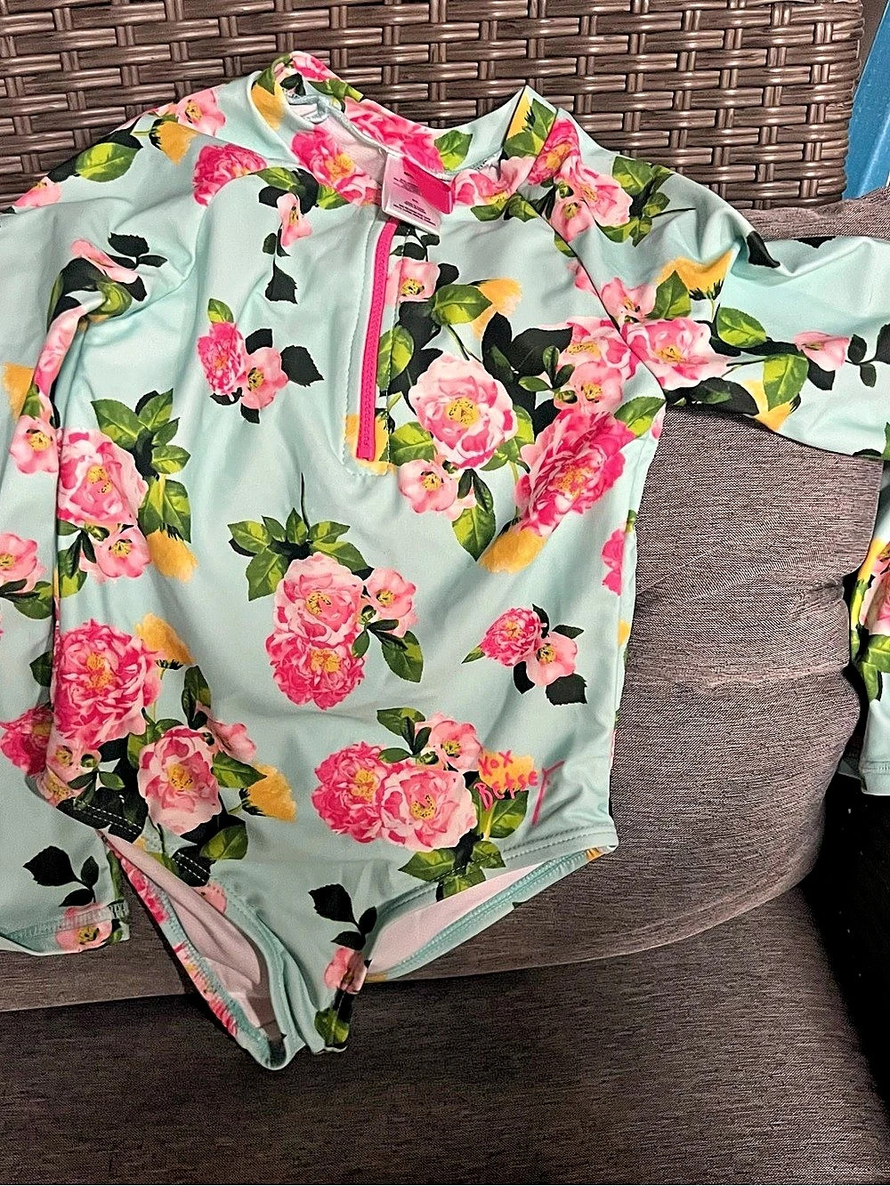 Bonnie Jean Floral One-Piece Swimsuit Girls Size 6X Like New